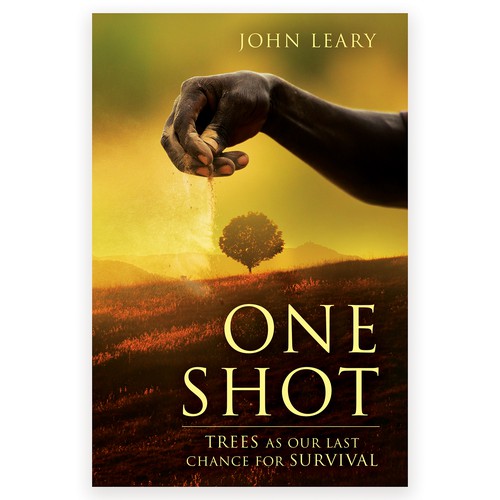 Environmental design with the title 'Book cover for "One Shot"'
