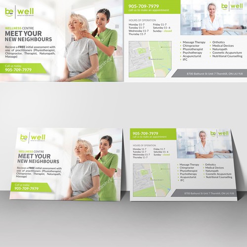 Wellness center design with the title 'POSTCARD FOR WELLNESS CENTRE'