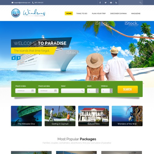 Travel agency website with the title 'Website design neede for travel-related website'