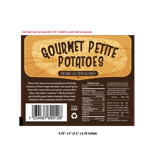 Vegetable packaging with the title 'Packaging design for Fresh Direct'