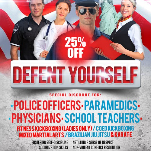 Police design with the title 'Amerikick Martial Arts'