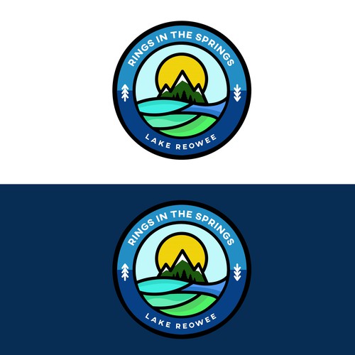 Summer camp design with the title 'Rings In The Springs'