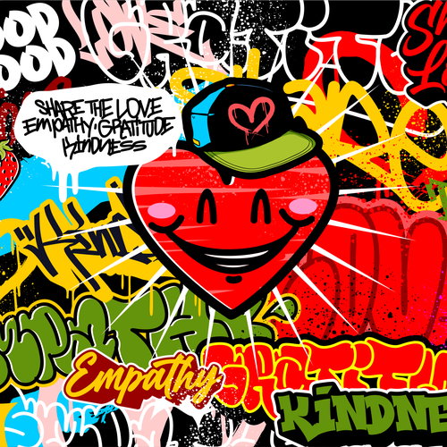 Keyboard design with the title 'graffiti Mural Concept'