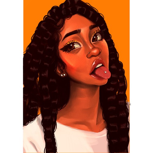 Beautiful artwork with the title 'fashion, stylish african american woman'