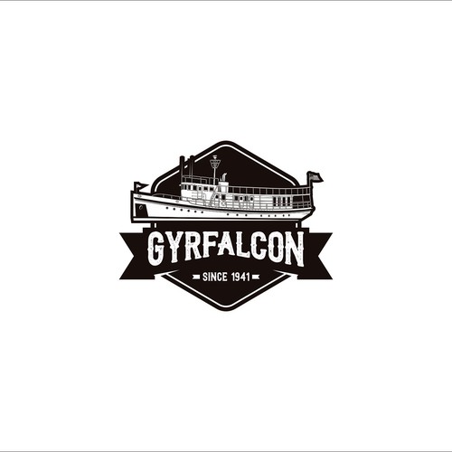 Outline artwork with the title 'Gyrfalcon'