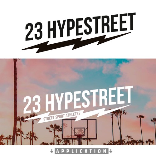 Skateboard logo with the title 'LOGO FOR 23HYPESTREET'