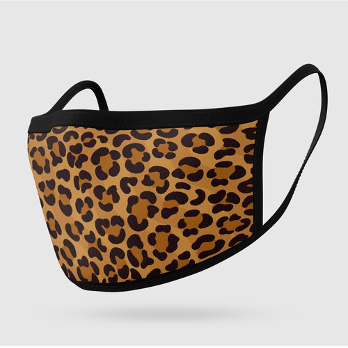 Leopard design with the title 'Face mask design'