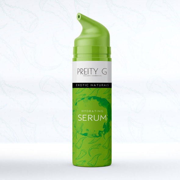 Serum packaging with the title 'HYDRATING SERUM'