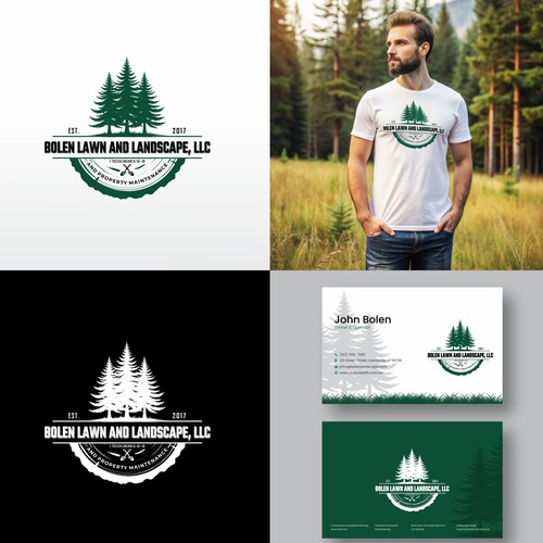 Web design logo with the title 'Emblem Logo for Landscaping Business'