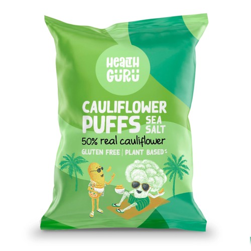 Natural artwork with the title 'Illustration of an existing cauliflower puff bag'