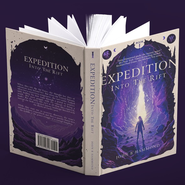 Hand-drawn book cover with the title 'Expedition Into the Rift'