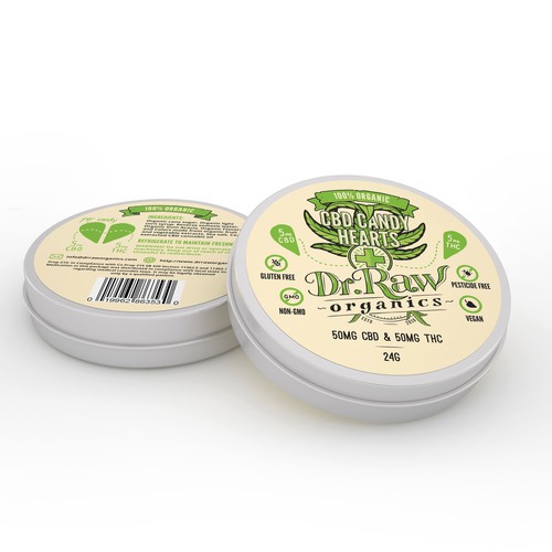 Sticker label with the title 'Product Label for Dr. Raw'