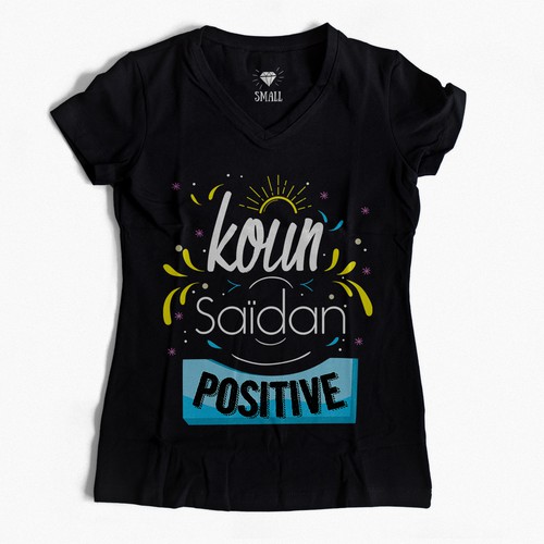 Black and white t-shirt with the title 'T-Shirt Design'