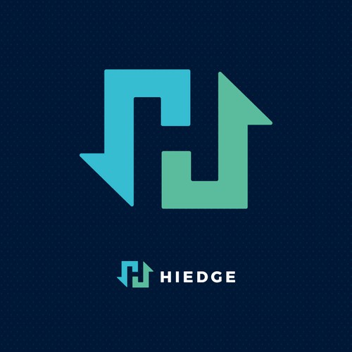 Arrow down logo with the title 'Hedge'