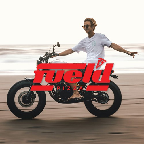 Fuel logo with the title 'wordmark for frozen pizza'