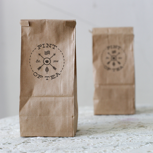 Parcel logo with the title 'Logo Creation for new herbal tea company Pint Of Tea'