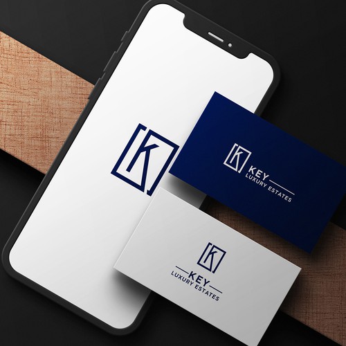 Blue and black design with the title 'Logo for a luxury real estate '