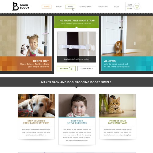 Homepage website with the title 'Door Buddy'