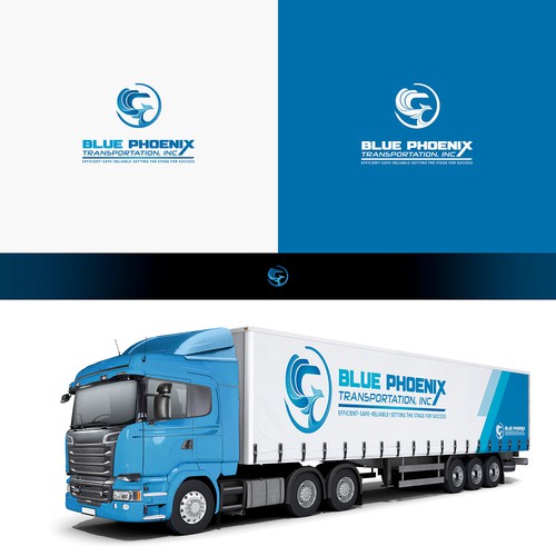 Transportation brand with the title 'Blue Phoenix Transportation, Inc'