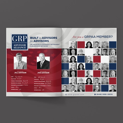 Retirement design with the title 'Full Spread Magazine Ad Design'