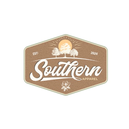 Magnolia design with the title 'Southern Apparel - Trucker Hat'