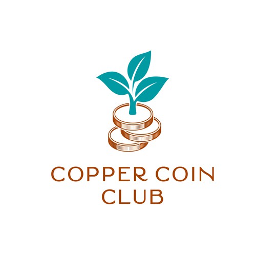 Copper logo with the title 'A logo design for a group of women who are in a financial advice company running courses, videos, a blog and social media.'