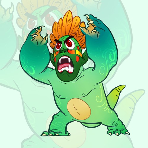 Creature design with the title 'Afternoon Dip Monster'