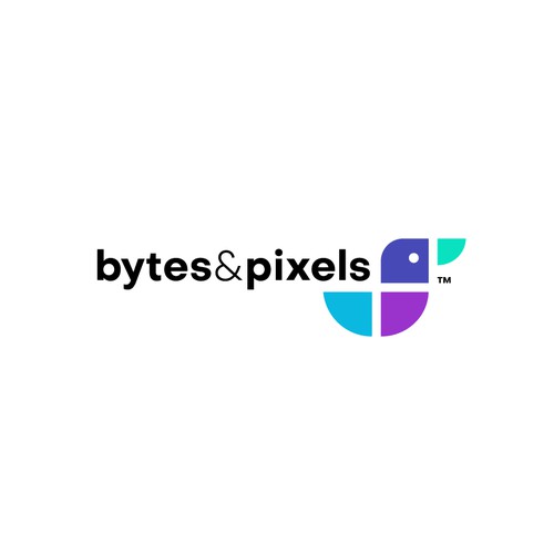 Professional brand with the title 'Bytes and Pixels Logo'