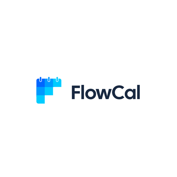 Calendar logo with the title 'FlowCal logo design'