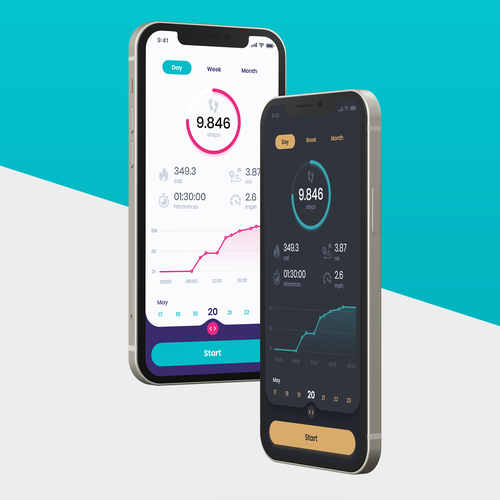 Calendar design with the title 'Physical Fitness App'