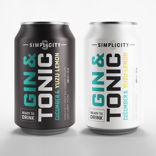 Gin label with the title 'Moder & bold canister design'