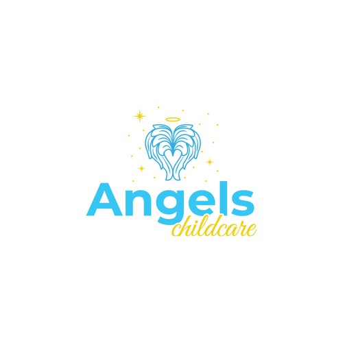 Angel wing design with the title 'Angels childcare logo'