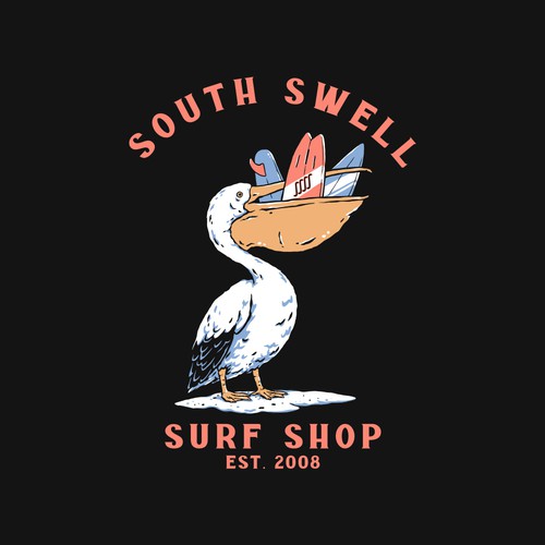 Retail t-shirt with the title 'Pelican Surfer'