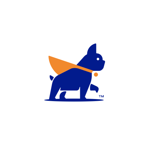 Hero design with the title 'Modern Bold Simple French Bulldog Logo'
