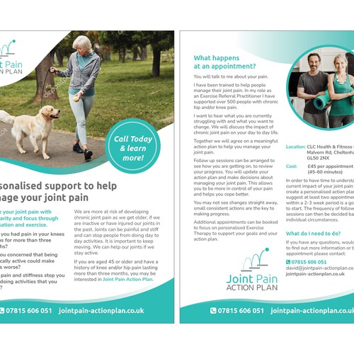 Print-ready design with the title 'A5 Flyer Design For Physiotherapist'