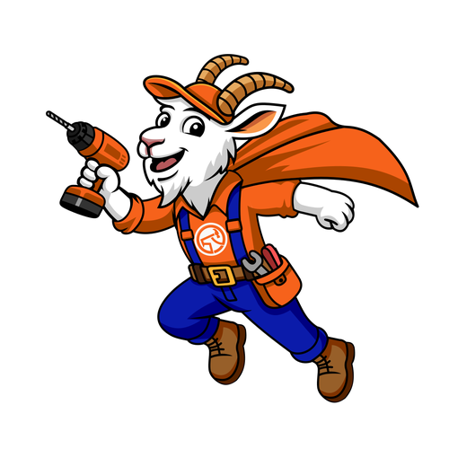 Handyman design with the title 'The Goat mascot for a handyman company.'