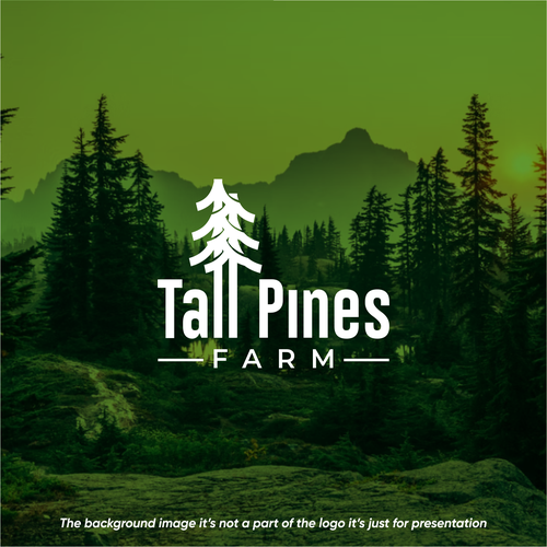 Pine tree design with the title 'Tall Pines Farm'