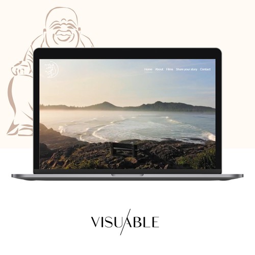 Buddha design with the title 'Stunning Website for a Yogi Filmmaker'