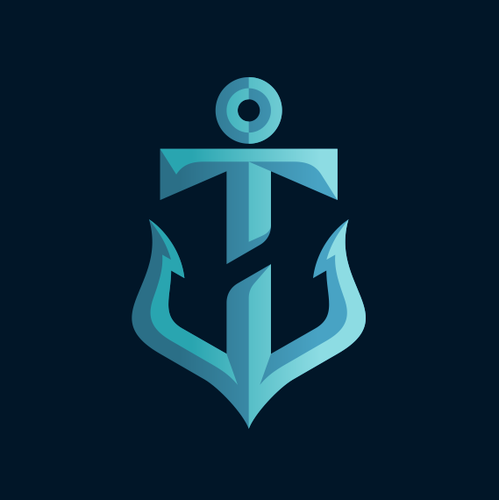 Sailing logo with the title 'Initials TH + Anchor'