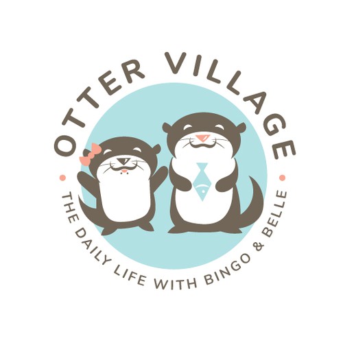 Otter design with the title 'Cute Otter Logo'