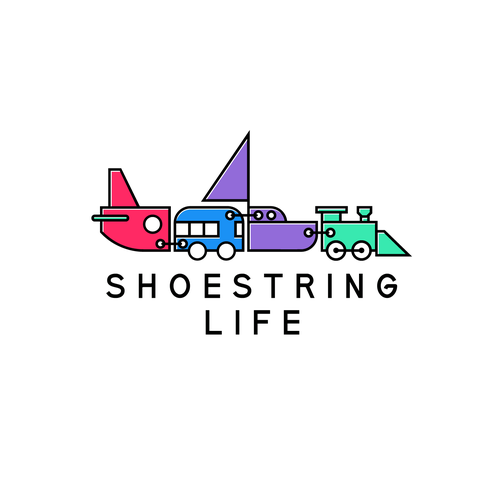 Road logo with the title 'Logo design concept for "Shoestring life"'