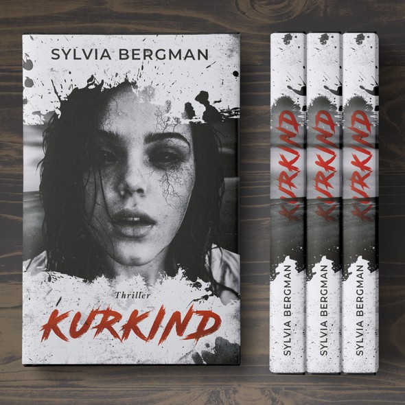 Thriller book cover with the title 'KURKIND by Sylvia Bergman'