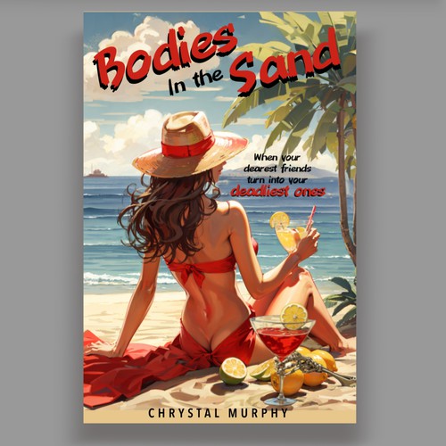 Beach book cover with the title 'Bodies in the sand'