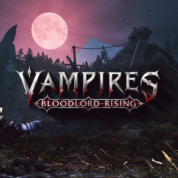 Fantasy logo with the title 'Logo design for Vampires: Bloodlord Rising'