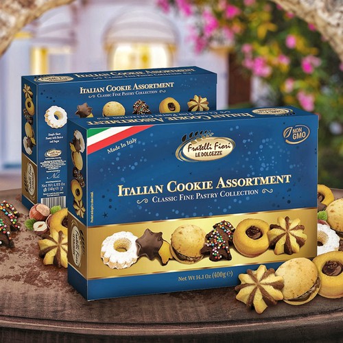 Cookie packaging with the title 'Packaging concept for Italian cookies'