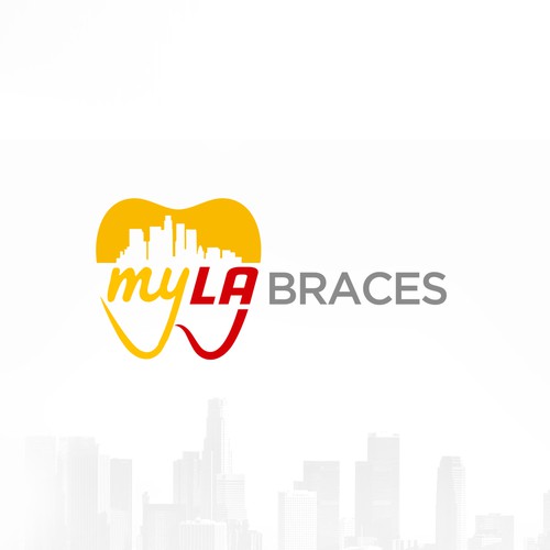 Dental design with the title 'MyLA Braces logo'