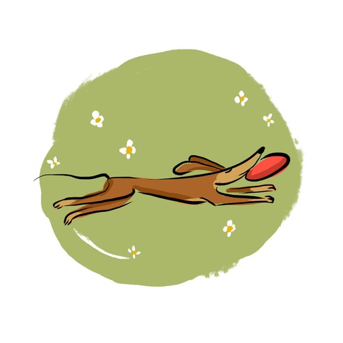 Puppy illustration with the title 'playful puppy'