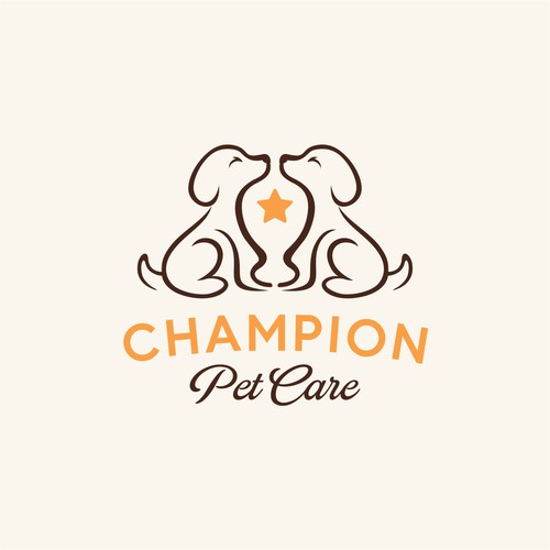 Care brand with the title 'Champion Pet Care Logo Design'