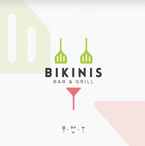 Bikini design with the title 'Bikini, Bar & Grill'