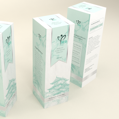 Logo packaging with the title 'Packaging for Slim Tea'